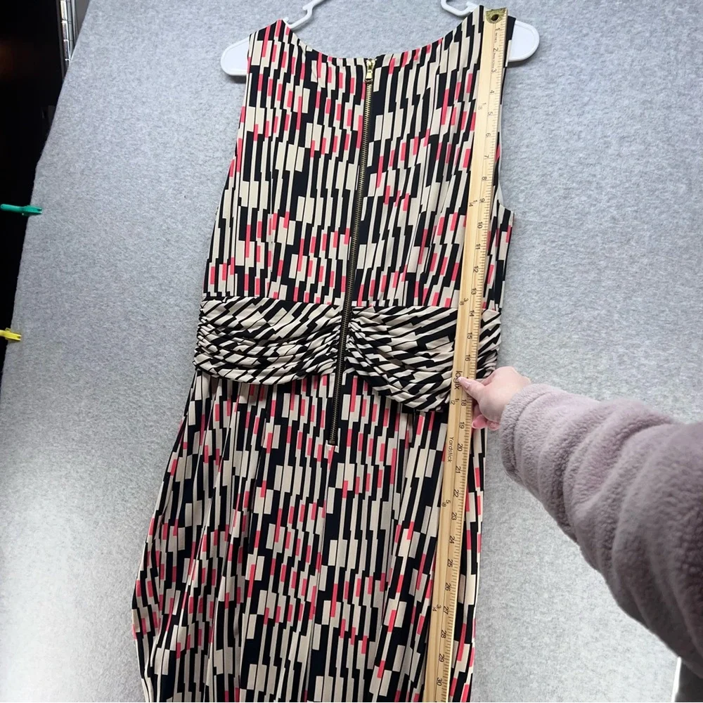 Taylor Black, White, and Pink Patterned Midi Dress - Picture 5 of 5